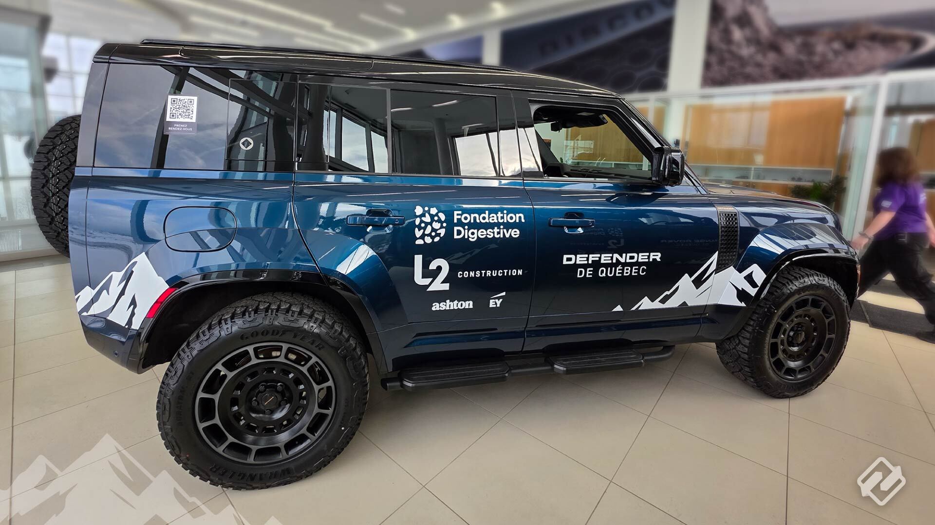 Lettrage de véhicule | Événement Fondation Digestive | Land Rover de Québec