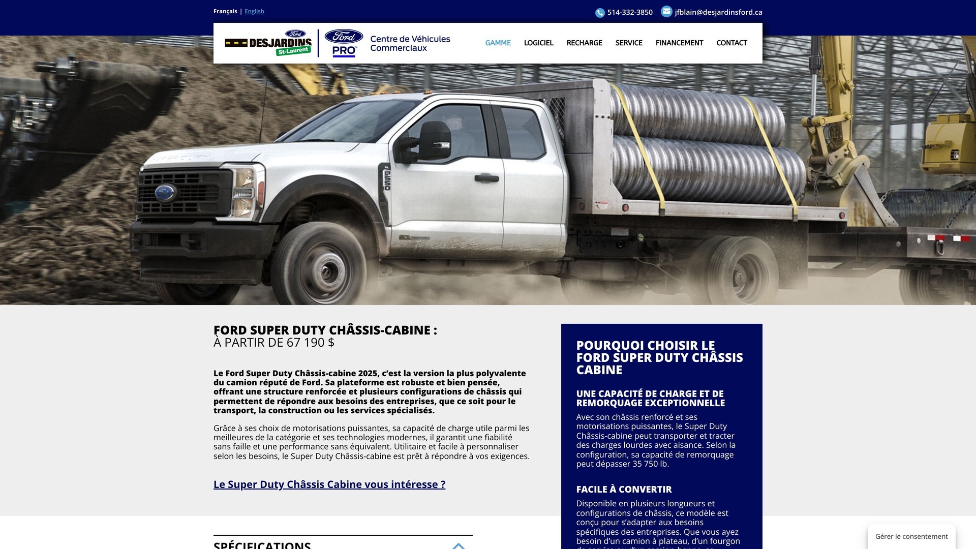 Ford Pro Microsite | Desjardins Ford
