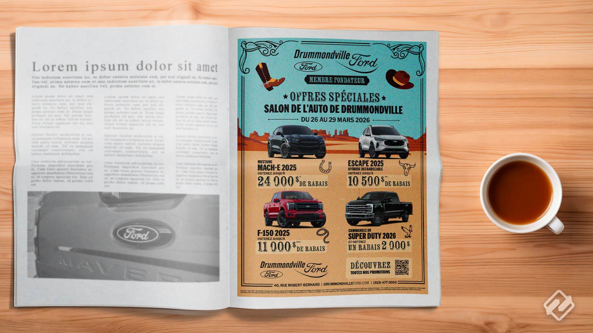 Publicité journal | Salon de l'Auto de Drummondville | Drummondville Ford