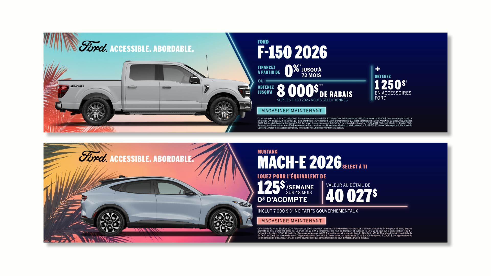 Bannière web | Promo Juillet - Ford | Desjardins Auto Collection