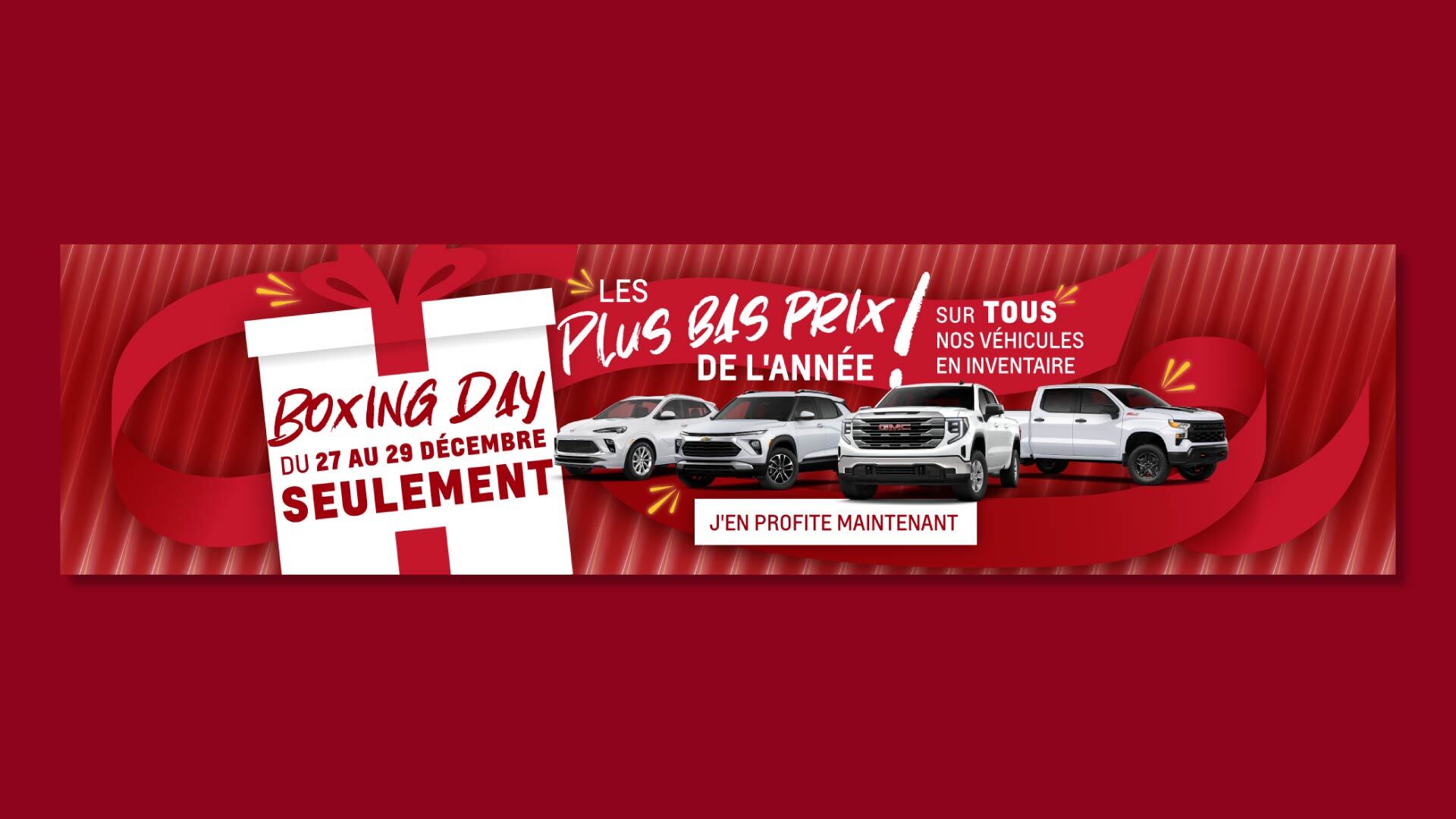 Bannière web | Boxing day | Desjardins Chevrolet