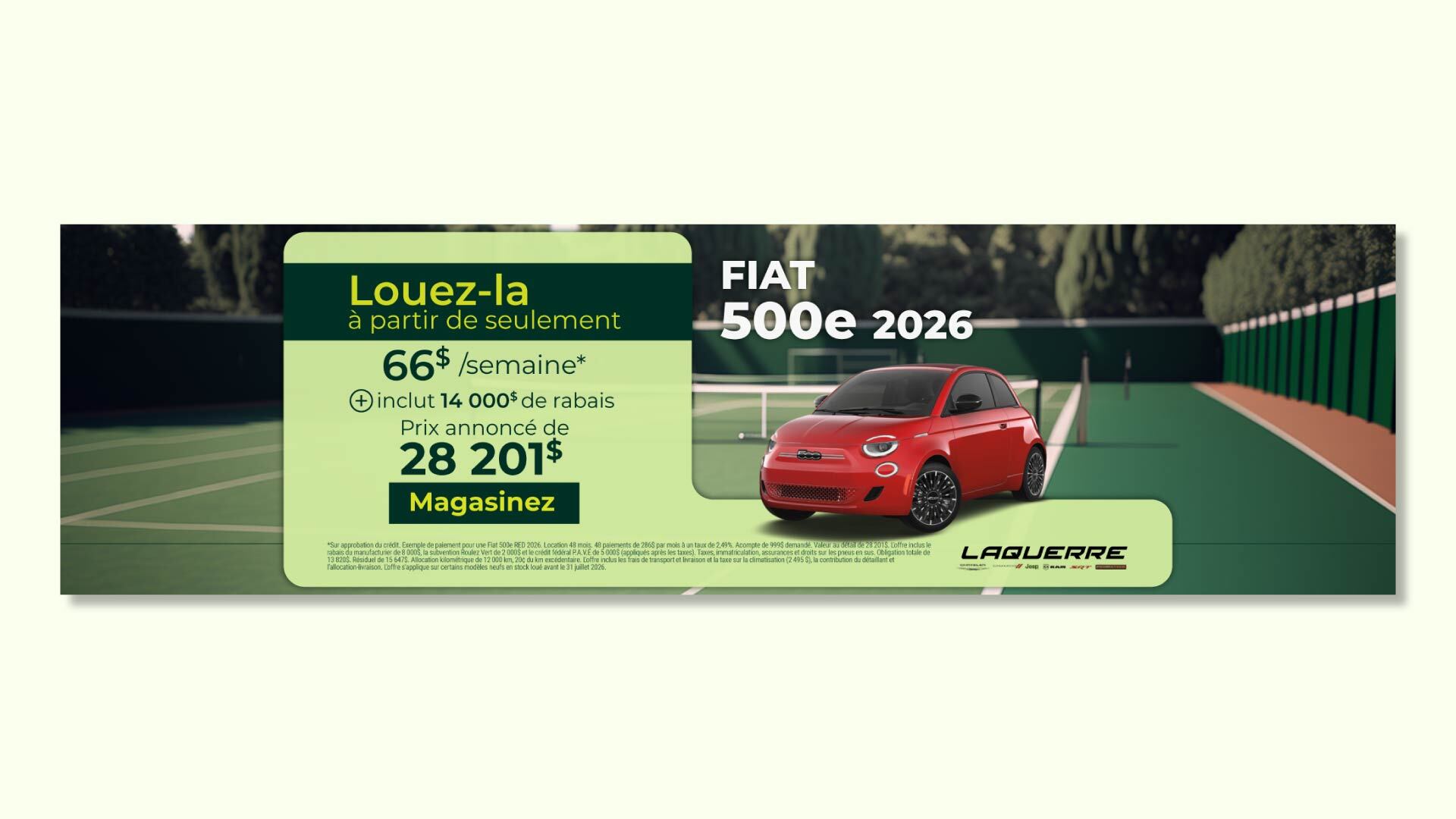 Bannière web | Promo Fiat | Laquerre Chrysler