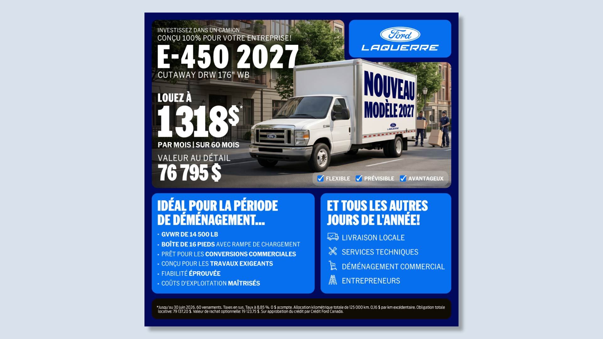 Campagne Facebook | Promo E-450 | Laquerre Ford