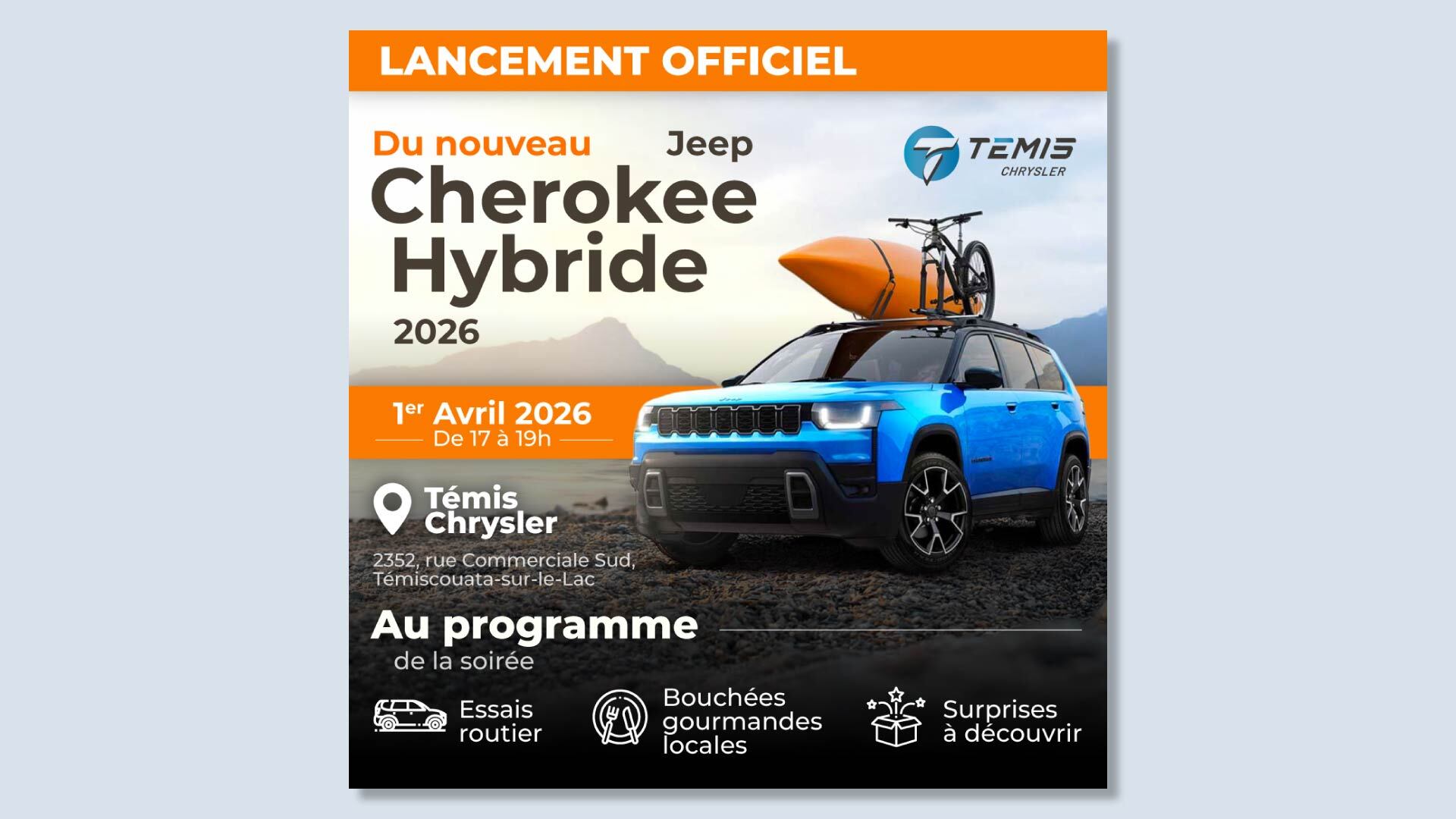 Campagne Facebook | Lancement Cherokee | Témis Chrysler